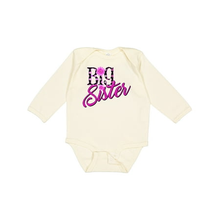 Inktastic Big Sister with Polka Dots Gift Baby Girl Long Sleeve Bodysuit