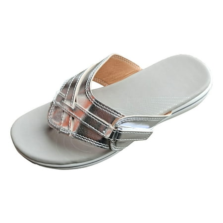 Tangnade Ladies daily all-match casual shoes Women Casual Fashion Solid Color Flip Flops Flat Comfortable Flip-Flop Sandals Silver 40
Tangnade Ladies daily all-match casual shoes Women Casual Fashion Solid Color Flip Flops Flat Comfortable Flip-Flop Sandals Silver 40