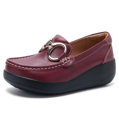 Yishow-AA Women‘s Metal Buckle Decor Round Toe Wedge Heeled Walking Shoes Fashion Slip On Faux Leather Shoes Women‘s Footwear
Yishow-AA Women‘s Metal Buckle Decor Round Toe Wedge Heeled Walking Shoes Fashion Slip On Faux Leather Shoes Women‘s Footwear
