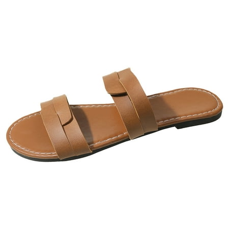Gzea Women Sandals Comfortable Women Sandals Fashion New Pattern Simple Solid Color Flat Bottom Comfortable Non Slip Summer Beach Slippers Brown 37
Gzea Women Sandals Comfortable Women Sandals Fashion New Pattern Simple Solid Color Flat Bottom Comfortable Non Slip Summer Beach Slippers Brown 37