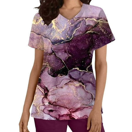 Women Scrubs Top Cartoon Printed Printed Short Sleeve V Neck Solid Color Cute Fashion With Pocket Spring Summer Daily Nursing Uniforms Nursing Care Working Uniforms
Women Scrubs Top Cartoon Printed Printed Short Sleeve V Neck Solid Color Cute Fashion With Pocket Spring Summer Daily Nursing Uniforms Nursing Care Working Uniforms