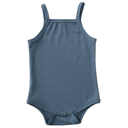 Canrulo Newborn Baby Girl Clothes Halter Sleeveless Ribbed Knit Soild Color Jumpsuit Blue 6-12 Months
Canrulo Newborn Baby Girl Clothes Halter Sleeveless Ribbed Knit Soild Color Jumpsuit Blue 6-12 Months
