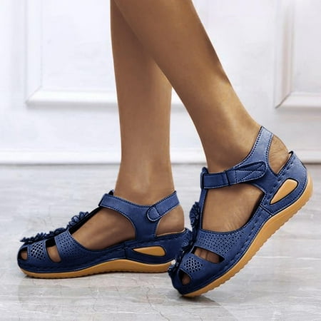 Cathalem Arch Support Womens Sandals Size 7 Womens Wedge Flower Summer Comfortable Platform Sandals Womens Go Walk Slip on Blue 8.5
Cathalem Arch Support Womens Sandals Size 7 Womens Wedge Flower Summer Comfortable Platform Sandals Womens Go Walk Slip on Blue 8.5
