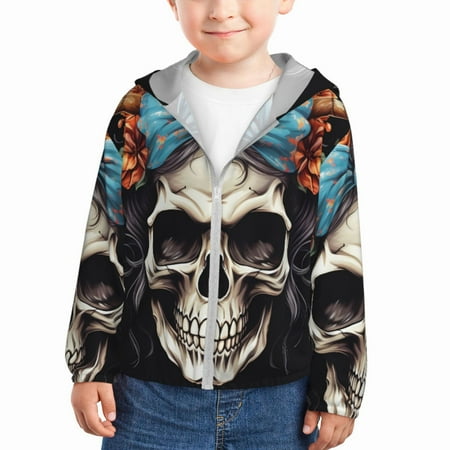 Qekee Bow Flower Skull Print UPF 50+ Kids Sun-Protective Hooded Long Sleeve Rash Guard for Fishing Water Beach Sports -5 Years
Qekee Bow Flower Skull Print UPF 50+ Kids Sun-Protective Hooded Long Sleeve Rash Guard for Fishing Water Beach Sports -5 Years
