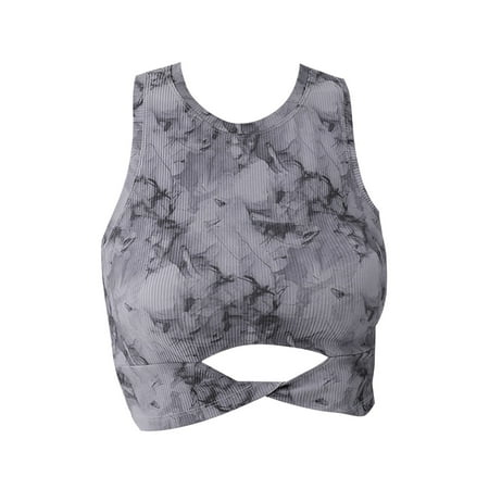ZMHEGW Strapless Bras for Women 1 Wire-Free Workout Yoga Bra Tie Dye Print B L