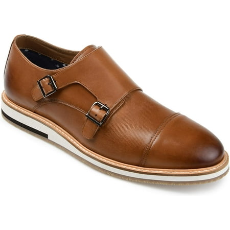 Thomas Vine Thatcher Cap Toe Monk Strap Dress Shoe 9.5 Cognac