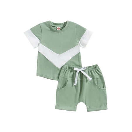 Binpure Baby Boys Summer 2pcs Outfits Basic Short Sleeve T-shirt and Elastic Drawstring Shorts Casual Set for 0-3 Years
Binpure Baby Boys Summer 2pcs Outfits Basic Short Sleeve T-shirt and Elastic Drawstring Shorts Casual Set for 0-3 Years