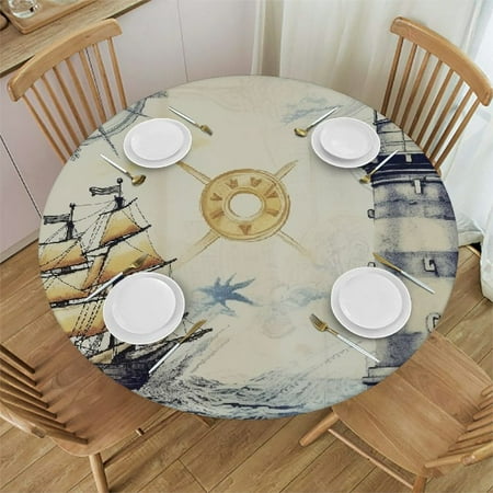 Orinice Lighthouse Ship Compass Round Table Cover Stain Resistant Washable Indoor Outdoor Tablecloth Kitchen Dining Wedding Parties Outdoor Fitted 100% Polyester Fiber 42-46
Orinice Lighthouse Ship Compass Round Table Cover Stain Resistant Washable Indoor Outdoor Tablecloth Kitchen Dining Wedding Parties Outdoor Fitted 100% Polyester Fiber 42-46