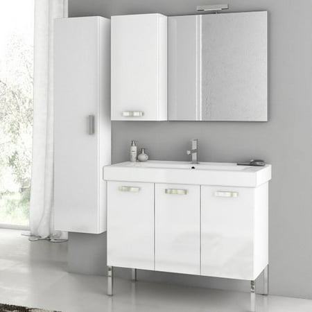 ACF by Nameeks ACF C11-GW Cubical 37-in. Single Bathroom Vanity Set - Glossy White