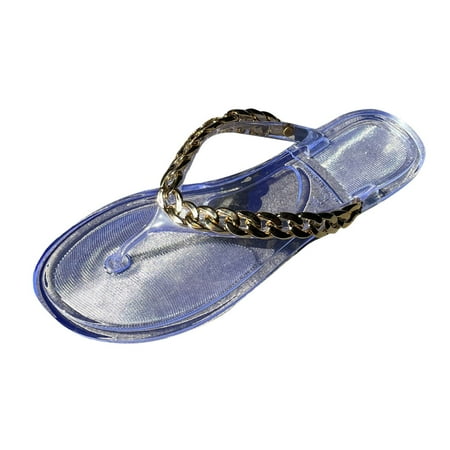 uikmnh Women Slippers Spring And Summer Women Slippers Flip Flops Chain Shiny Beach Flats Clear 9
uikmnh Women Slippers Spring And Summer Women Slippers Flip Flops Chain Shiny Beach Flats Clear 9