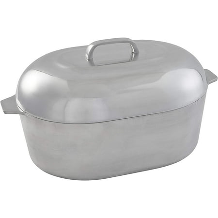 Manzhi USA Heavy Duty Cajun Oval Cast Roaster 18 Silver