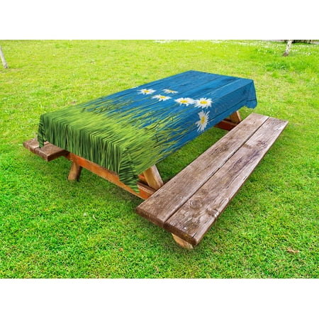 Flower Outdoor Tablecloth Fresh Springtime Grass and Daisy on Fence Summer Simple Vintage Style Print Decorative Washable Fabric Picnic Tablecloth 58 X 104 Inches Blue Green White by Ambesonne
Flower Outdoor Tablecloth Fresh Springtime Grass and Daisy on Fence Summer Simple Vintage Style Print Decorative Washable Fabric Picnic Tablecloth 58 X 104 Inches Blue Green White by Ambesonne