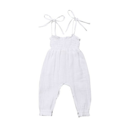 Puloru Girls Sleeveless Rompers Long Pants Jumpsuit Overall Outfits Clothes