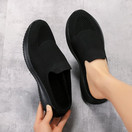 Women‘s Casual Knitted Slippers Breathable Soldi Color Closed Toe Slip On Sneakers Lightweight Walking Shoes
Women‘s Casual Knitted Slippers Breathable Soldi Color Closed Toe Slip On Sneakers Lightweight Walking Shoes