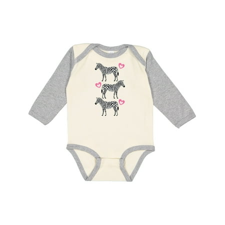 Inktastic Zebra Cute Safari Animal Gift Baby Girl Long Sleeve Bodysuit