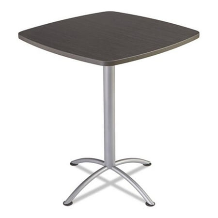 42 x 36 x 36 in. Iland Table Contour Square Bistro Style - Gray Walnut & Silver