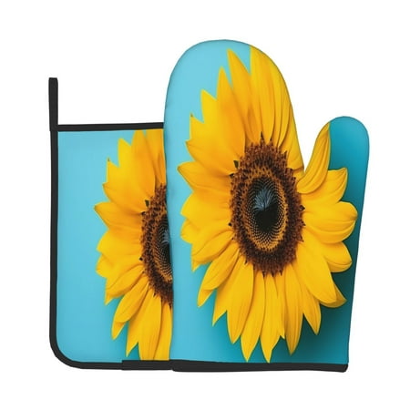 Junzan Golden Sunflower in Blue Pattern Oven Mitts and Pot Holders 2 pcs Set Potholders BBQ Gloves Long Kitchen Oven Glove for Cooking Baking Grilling (2-Piece Set 11 Inch)
Junzan Golden Sunflower in Blue Pattern Oven Mitts and Pot Holders 2 pcs Set Potholders BBQ Gloves Long Kitchen Oven Glove for Cooking Baking Grilling (2-Piece Set 11 Inch)
