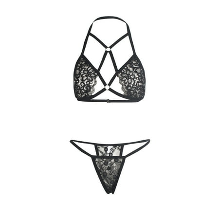 Qcmgmg Bodysuit for Women Halter Sexy Bra and Panty Set Lace T-back Backless Solid Bodysuit Black S
Qcmgmg Bodysuit for Women Halter Sexy Bra and Panty Set Lace T-back Backless Solid Bodysuit Black S