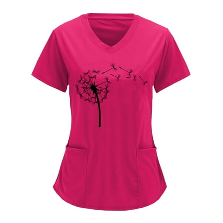 Women Scrubs Tops Print Short Sleeve V Neck Solid Shirts Blouse Tops With Pockets Top Comfortable Nursing Uniform
Women Scrubs Tops Print Short Sleeve V Neck Solid Shirts Blouse Tops With Pockets Top Comfortable Nursing Uniform