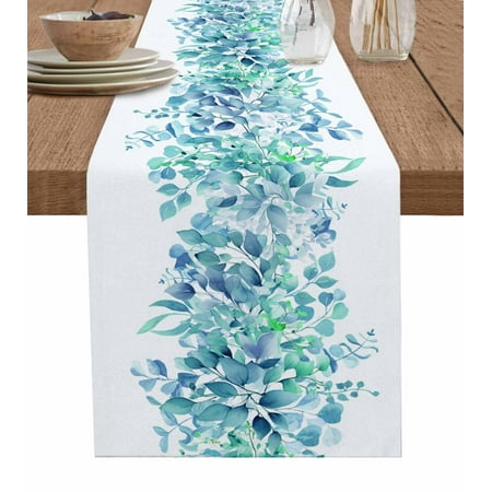 Teal Blue Eucalyptus Leaves Table Runner Spring Summer Botanical Floral Tablerunners 13 x 72 Inch Table Decorations Tabletop Scarf for Summer Gathering Holiday Farmhouse Kitchen Dining Decor
Teal Blue Eucalyptus Leaves Table Runner Spring Summer Botanical Floral Tablerunners 13 x 72 Inch Table Decorations Tabletop Scarf for Summer Gathering Holiday Farmhouse Kitchen Dining Decor