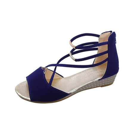 TUOBARR Wedge Sandals for Women Women s Fish Mouth Slippers Poe Heel Belt Bag Heel Back Zipper Roman Sandals Blue
TUOBARR Wedge Sandals for Women Women s Fish Mouth Slippers Poe Heel Belt Bag Heel Back Zipper Roman Sandals Blue
