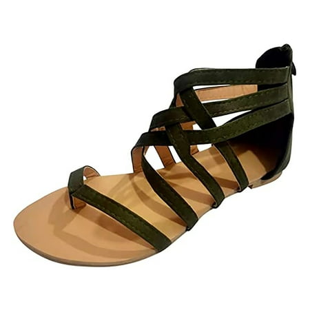 Inkach Ladies Flat Sandals Zipper Open Toe Slippers Roman Shoes Summer Beach Sandals
Inkach Ladies Flat Sandals Zipper Open Toe Slippers Roman Shoes Summer Beach Sandals