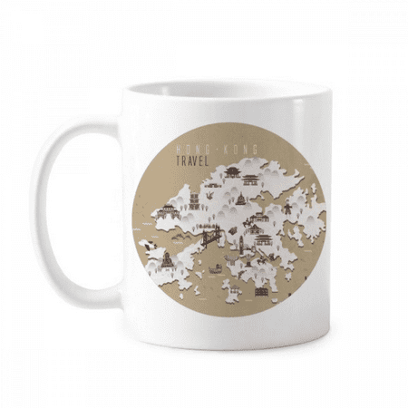 Hong Kong Location Map China Mug Pottery Cerac Coffee Porcelain Cup Tableware