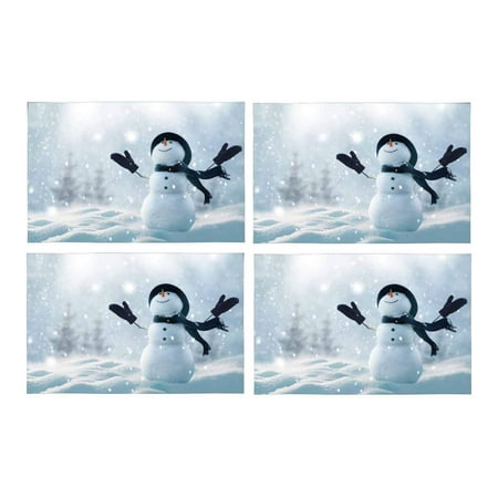 MKHERT Winter Christmas Landscape with Happy Snowman Standing Placemats Table Mats for Dining Room Kitchen Table Decoration 12x18 inch Set of 4
MKHERT Winter Christmas Landscape with Happy Snowman Standing Placemats Table Mats for Dining Room Kitchen Table Decoration 12x18 inch Set of 4