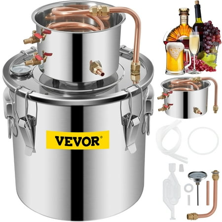 VEVORbrand Water Still 5 Gal 21L Stainless Steel Water Distiller Copper Tube Home Brewing Kit Build-in Thermometer for DIY
VEVORbrand Water Still 5 Gal 21L Stainless Steel Water Distiller Copper Tube Home Brewing Kit Build-in Thermometer for DIY