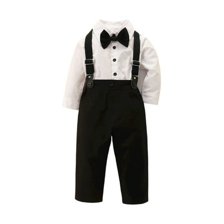 PBaeM Toddler Boys 2 Piece Gentle Wedding Dressy Shirt & Dungarees Bow-tie Outfit Sets
PBaeM Toddler Boys 2 Piece Gentle Wedding Dressy Shirt & Dungarees Bow-tie Outfit Sets