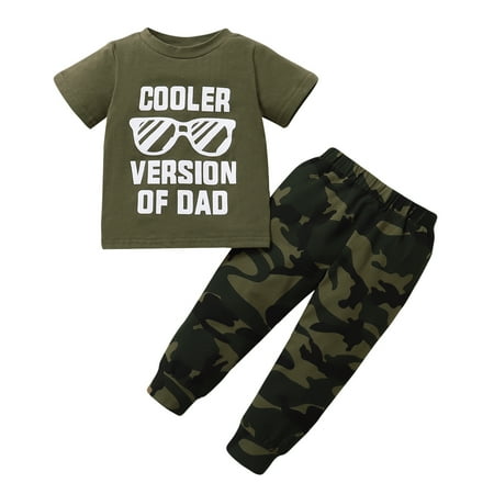 Newborn Baby Boys Clothes Baby Boys Outfits Letter Glasses Print Short Sleeve Top Camouflage Pants 2PCS Set Green 3-6 Months
Newborn Baby Boys Clothes Baby Boys Outfits Letter Glasses Print Short Sleeve Top Camouflage Pants 2PCS Set Green 3-6 Months