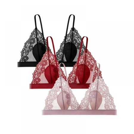 3pcs Women Ultra-thin Cup Bra Triangle Cup Padded Bra Lace Embroidery Lingerie Adjustable Shoulder Strap 3/4 Cup Bra
3pcs Women Ultra-thin Cup Bra Triangle Cup Padded Bra Lace Embroidery Lingerie Adjustable Shoulder Strap 3/4 Cup Bra