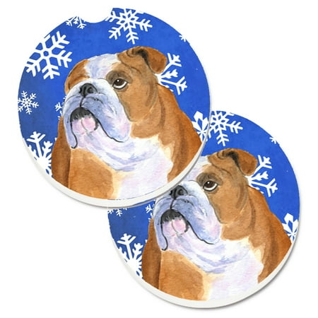 Carolines Treasures SS4629CARC Bulldog English Winter Snowflakes Holiday Set of 2 Cup Holder Car Coasters Large
Carolines Treasures SS4629CARC Bulldog English Winter Snowflakes Holiday Set of 2 Cup Holder Car Coasters Large