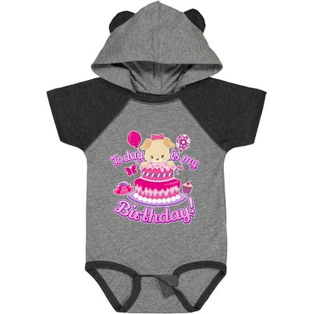 Inktastic Today is My Birthday Puppy (pink) Gift Baby Girl Bodysuit