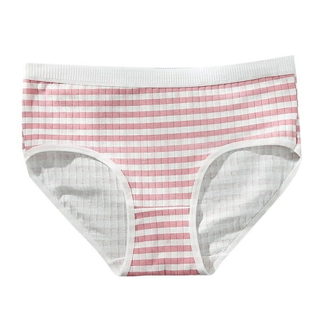 

Women Underwear Fashion Casual Cute Sweet Girls Low Waist Color Striped Cotton Breathable Womens Panties