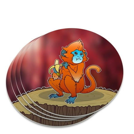 Golden Monkey Eating a Banana Novelty Coaster Set