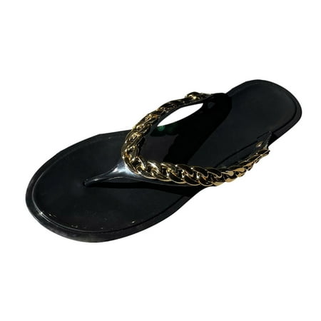 GNEIKDEING Spring And Summer Women Slippers Flip Flops Chain Shiny Beach Flats Gift on Clearance
GNEIKDEING Spring And Summer Women Slippers Flip Flops Chain Shiny Beach Flats Gift on Clearance