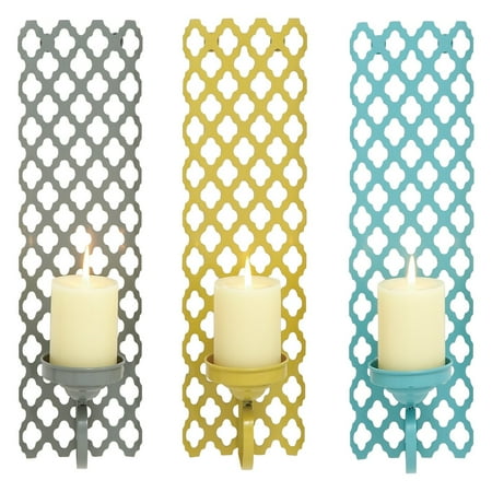 DecMode Metal Wall Sconce - Set of 3