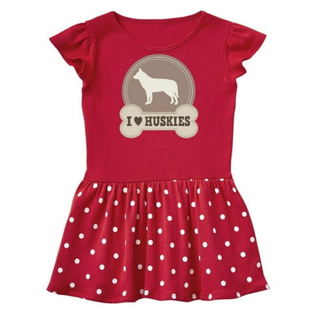 Inktastic Husky Dog Gift I Love Huskies Gift Baby Girl Dress