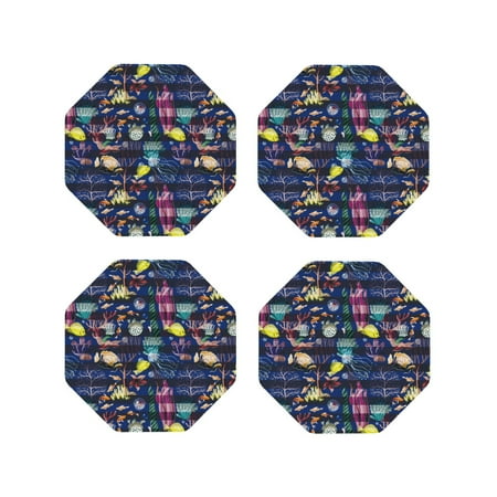 Leather Coasters Set of 4 - Sea Inhabitans and Herb Lightweight Non-Slip Drink Coasters for Desk Anti-Scalding Desk Cup Coasters for Office Table Decor Octagon
Leather Coasters Set of 4 - Sea Inhabitans and Herb Lightweight Non-Slip Drink Coasters for Desk Anti-Scalding Desk Cup Coasters for Office Table Decor Octagon