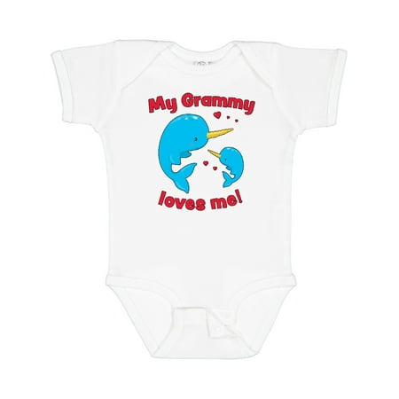 Inktastic My Grammy Loves Me Narwhal Family Gift Baby Boy or Baby Girl Bodysuit