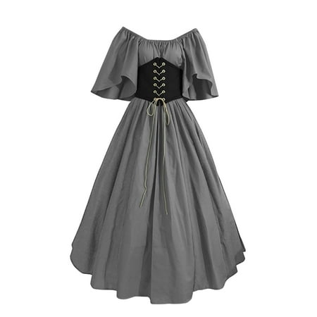 Puawkoer For Womens Trumpet Sleeve Irish Shirt Dress With Corset Traditional Dress Women M Gothic Retro Long Sleeve Corset Dress Clothing Shoes & Accessories 4XL Grey
Puawkoer For Womens Trumpet Sleeve Irish Shirt Dress With Corset Traditional Dress Women M Gothic Retro Long Sleeve Corset Dress Clothing Shoes & Accessories 4XL Grey