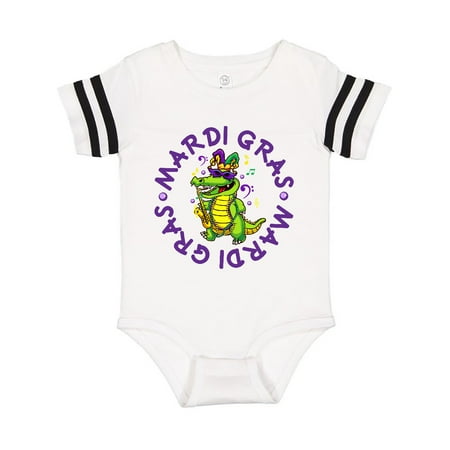 Inktastic Mardi Gras 2021 Party Alligator Gift Baby Boy or Baby Girl Bodysuit