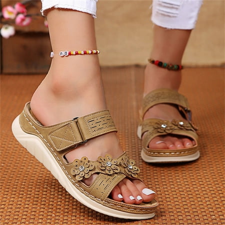 〖Yilirongyumm〗 Khaki 41 Sandals Women Fashion Summer Women Sandals Wedge Heel Platform Cross Strap Open Toe Rhinestone Massage Insole Flower
〖Yilirongyumm〗 Khaki 41 Sandals Women Fashion Summer Women Sandals Wedge Heel Platform Cross Strap Open Toe Rhinestone Massage Insole Flower