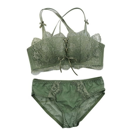 Women s Lace Lingerie Sexy Gathered Bra Underwear and Panties Set Beautiful Back 32ab Grass Green
Women s Lace Lingerie Sexy Gathered Bra Underwear and Panties Set Beautiful Back 32ab Grass Green