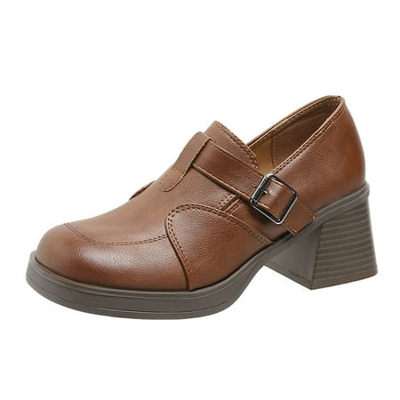 QYZEU Fashion Women Womens Boots Tall Fashion Women S Single Shoes Retro High Heel Thick Heel Belt Buckle Casual Boots
QYZEU Fashion Women Womens Boots Tall Fashion Women S Single Shoes Retro High Heel Thick Heel Belt Buckle Casual Boots