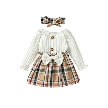 Licupiee Infant Baby Girl Christmas A-Line Dress with Bow Headband Long Sleeve Plaid Print Patchwork Dress
Licupiee Infant Baby Girl Christmas A-Line Dress with Bow Headband Long Sleeve Plaid Print Patchwork Dress