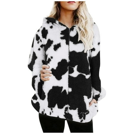 Woman Long Sleeve T-Shirt Cow Colorblock Casual Blouse Hooded Cardigan Warm Fleece Zipper Coat Tops Dressy
Woman Long Sleeve T-Shirt Cow Colorblock Casual Blouse Hooded Cardigan Warm Fleece Zipper Coat Tops Dressy