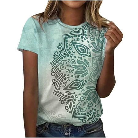 Blouse for Women Trendy Floral Print Crew Neck Shirt Loose Short Sleeve Casual T-shirt Top Comfy Sexy Tunic Tee
Blouse for Women Trendy Floral Print Crew Neck Shirt Loose Short Sleeve Casual T-shirt Top Comfy Sexy Tunic Tee