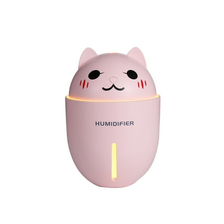 Cat Shaped Humidificador Usb Aroma Diffuser Fogger With LED Light USB Fan